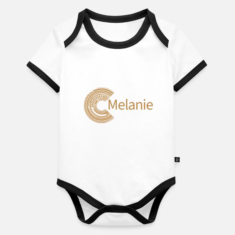 Pour Mélanie Body Bébé bio contrasté manches courtes