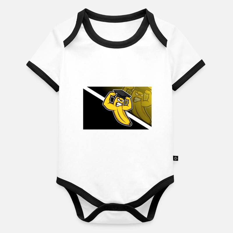 Banane intelligente Body Bébé bio contrasté manches courtes