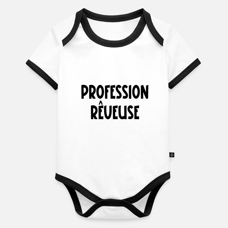 profession rêveuse Body Bébé bio contrasté manches courtes