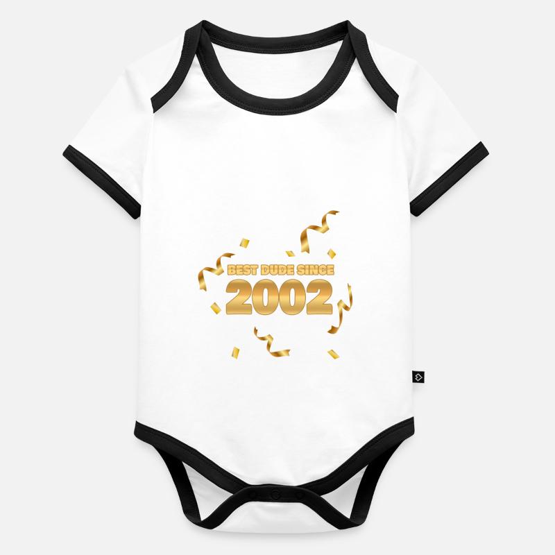 Année 2002 Body Bébé bio contrasté manches courtes