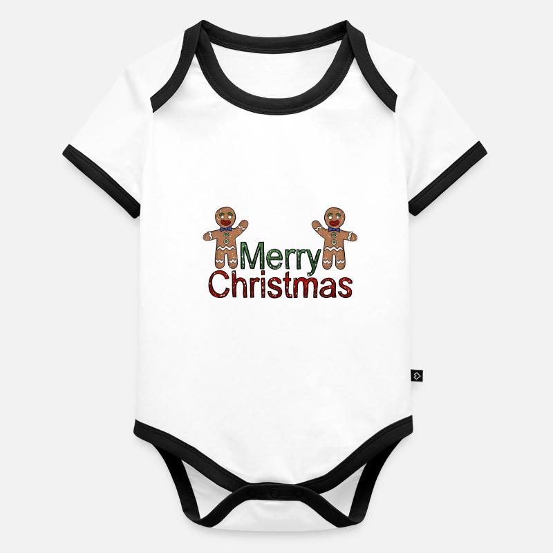 Joyeux Noël Tempête de neige Body Bébé bio contrasté manches courtes