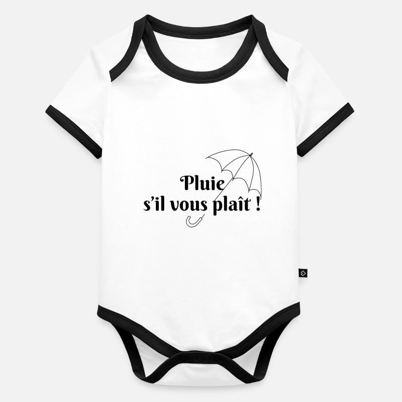 Pluie s’il vous plaît Body Bébé bio contrasté manches courtes