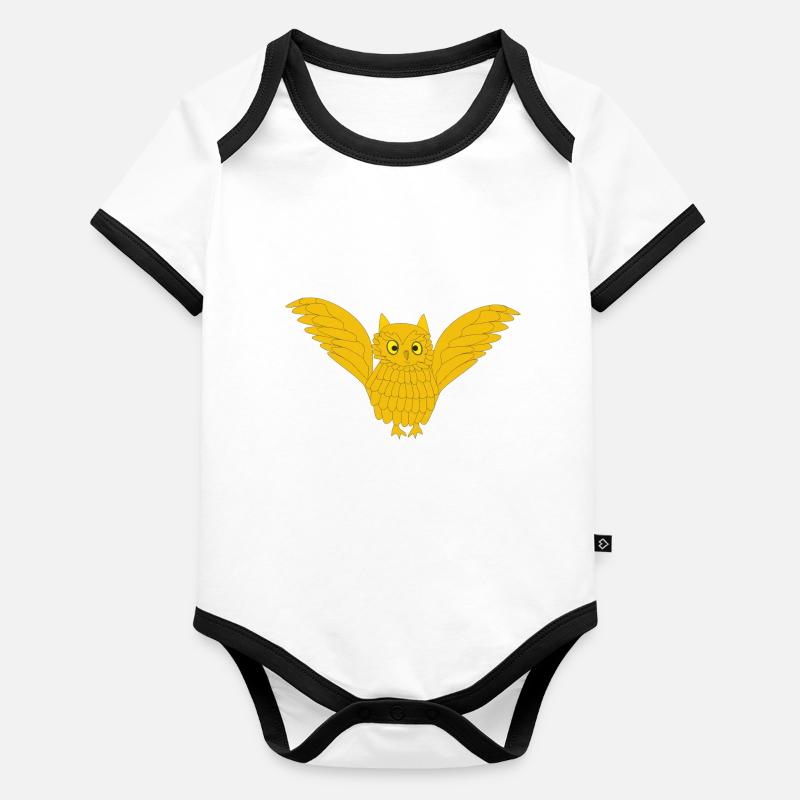 Hibou d’or Body Bébé bio contrasté manches courtes