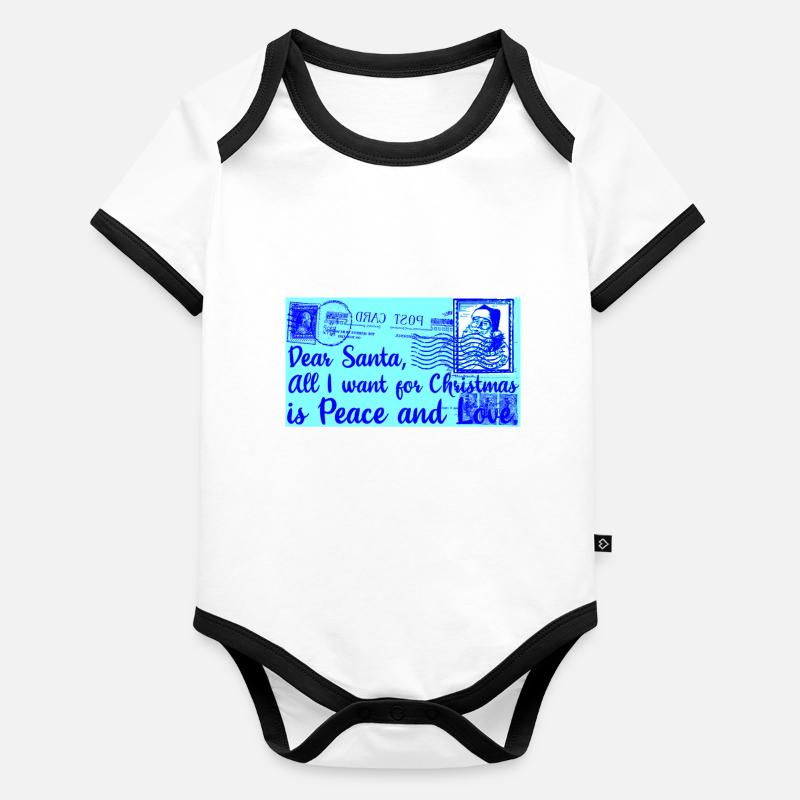 Weihnachten Weihnachtsmann Nikolaus Frech Baby Bio-Kurzarm-Kontrastbody