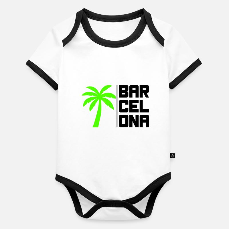 Barcelone Body Bébé bio contrasté manches courtes