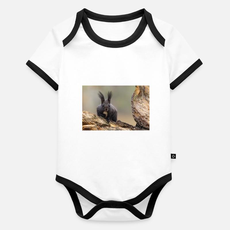 Oachkatzl / Écureuil Body Bébé bio contrasté manches courtes