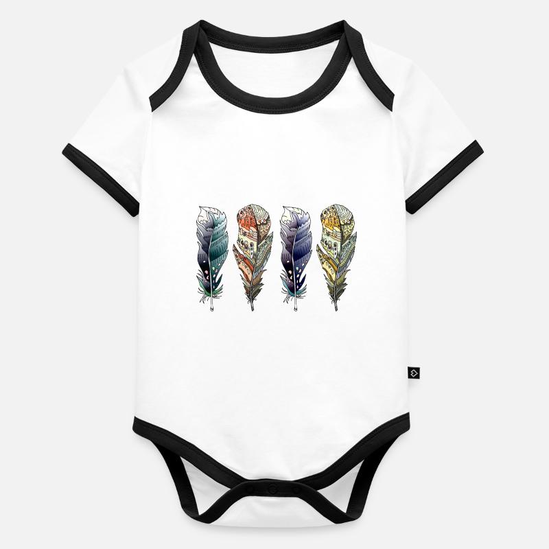 Stylo Body Bébé bio contrasté manches courtes