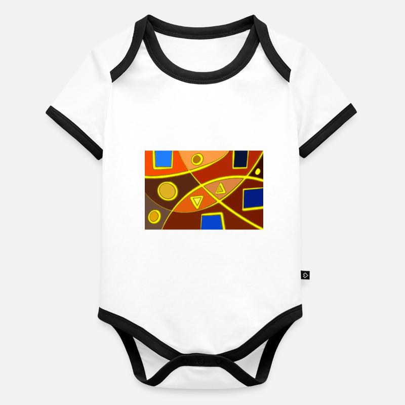 Formen Abstrakt Baby Bio-Kurzarm-Kontrastbody