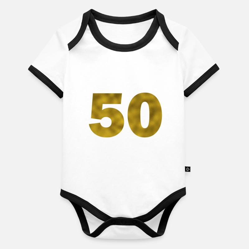 Anniversaire 50 ans Body Bébé bio contrasté manches courtes