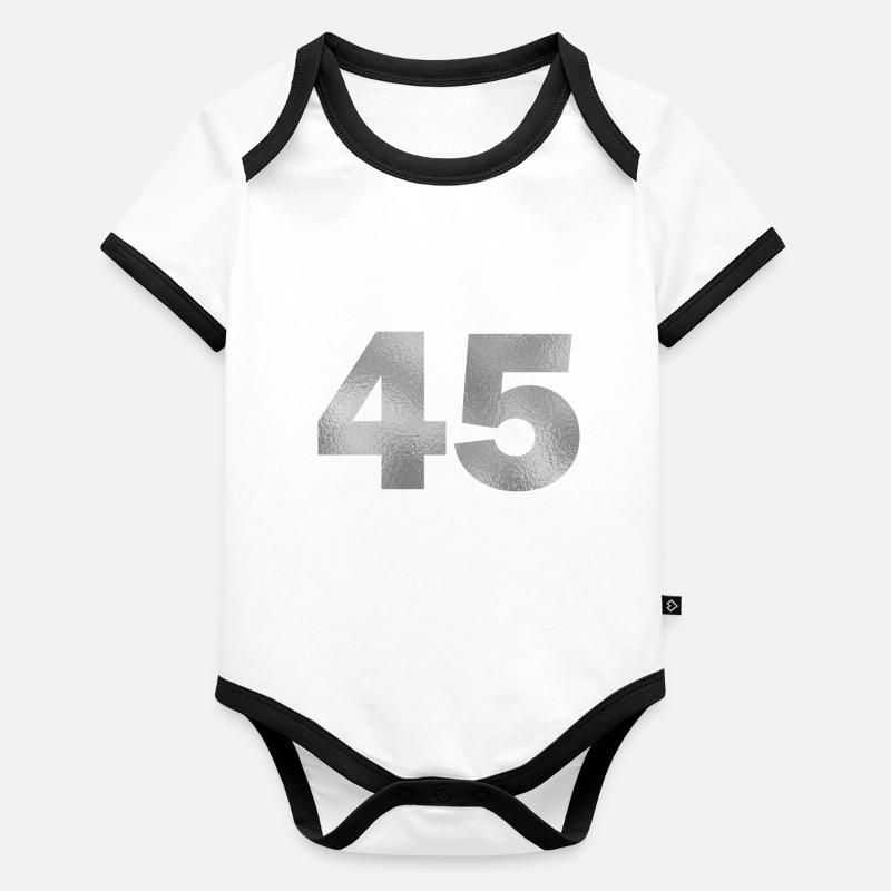 Anniversaire 45 ans Body Bébé bio contrasté manches courtes