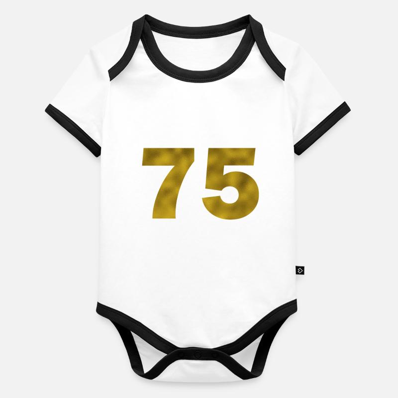 Geburtstag 75 Jahre Baby Bio-Kurzarm-Kontrastbody