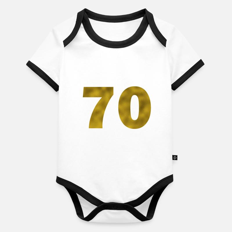 Anniversaire 70 ans Body Bébé bio contrasté manches courtes