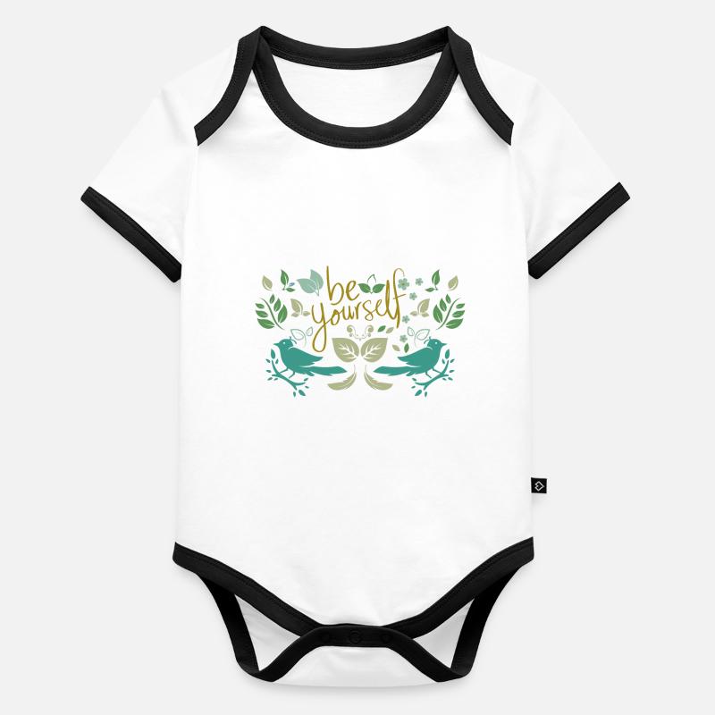 Soyez vous-même Body Bébé bio contrasté manches courtes