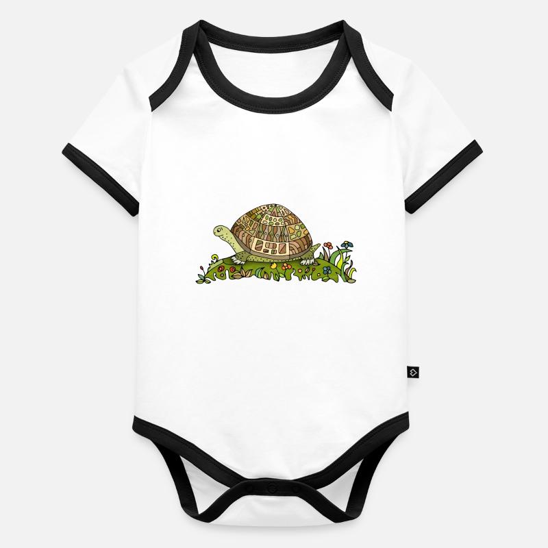 Tortoise Organic Baby Contrasting Bodysuit