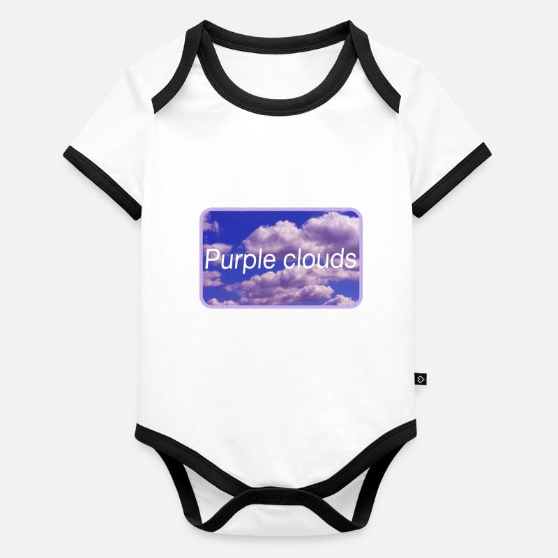 Purple clouds Baby Bio-Kurzarm-Kontrastbody