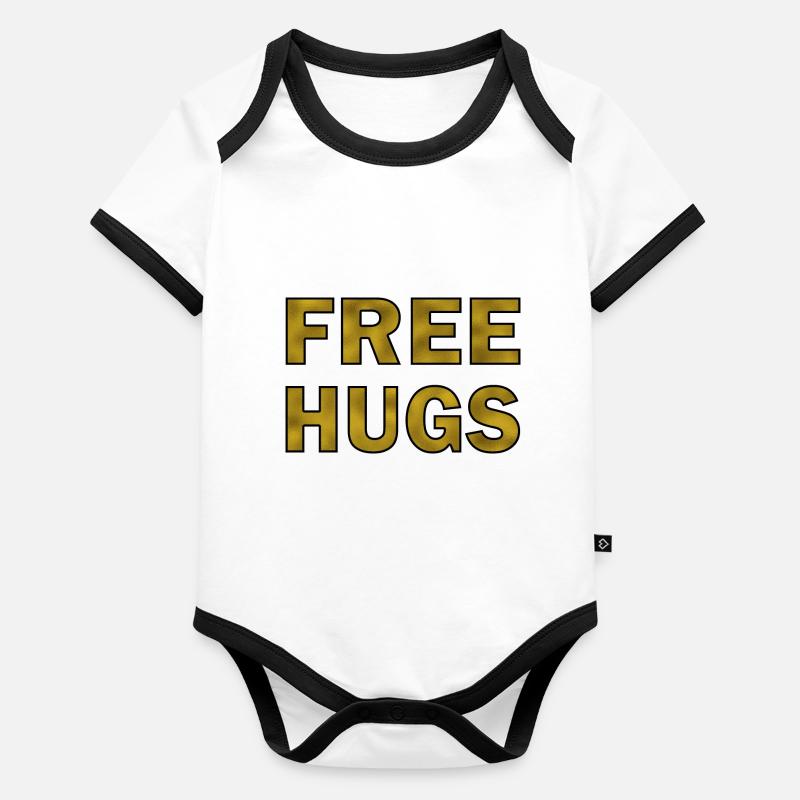 Câlins gratuits dorés Body Bébé bio contrasté manches courtes