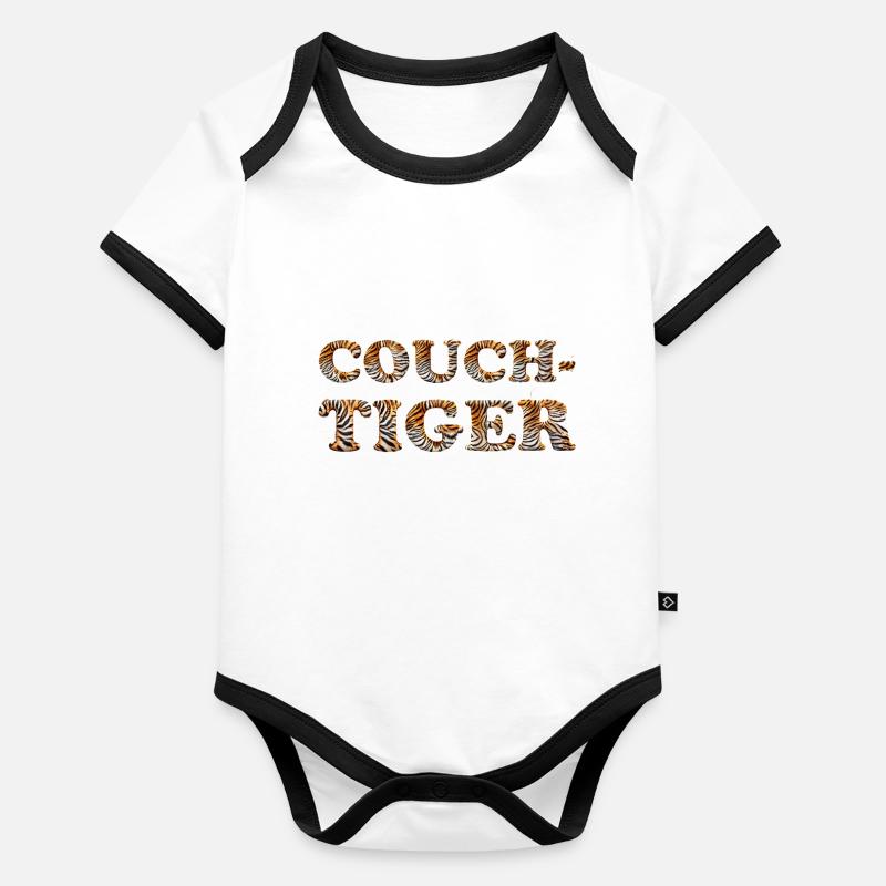 Pun ambiguous expression - couch tiger Organic Baby Contrasting Bodysuit