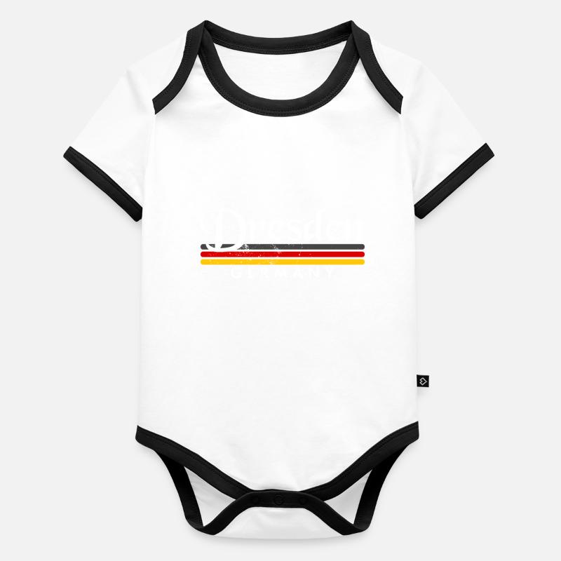 Dresden Germany DDR GDR Ossi Osten Baby Bio-Kurzarm-Kontrastbody