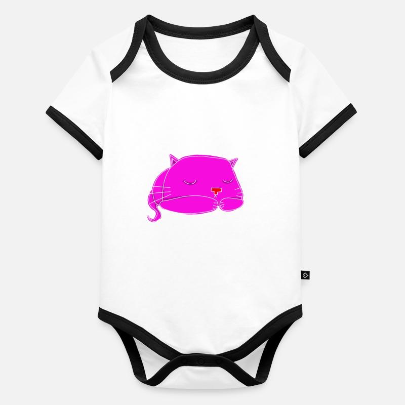 sleeping cat Organic Baby Contrasting Bodysuit