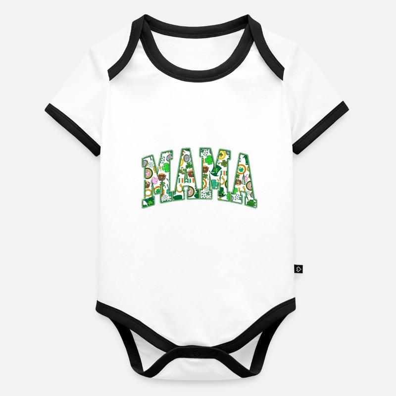 Fête de la Saint-Patrick de maman Body Bébé bio contrasté manches courtes