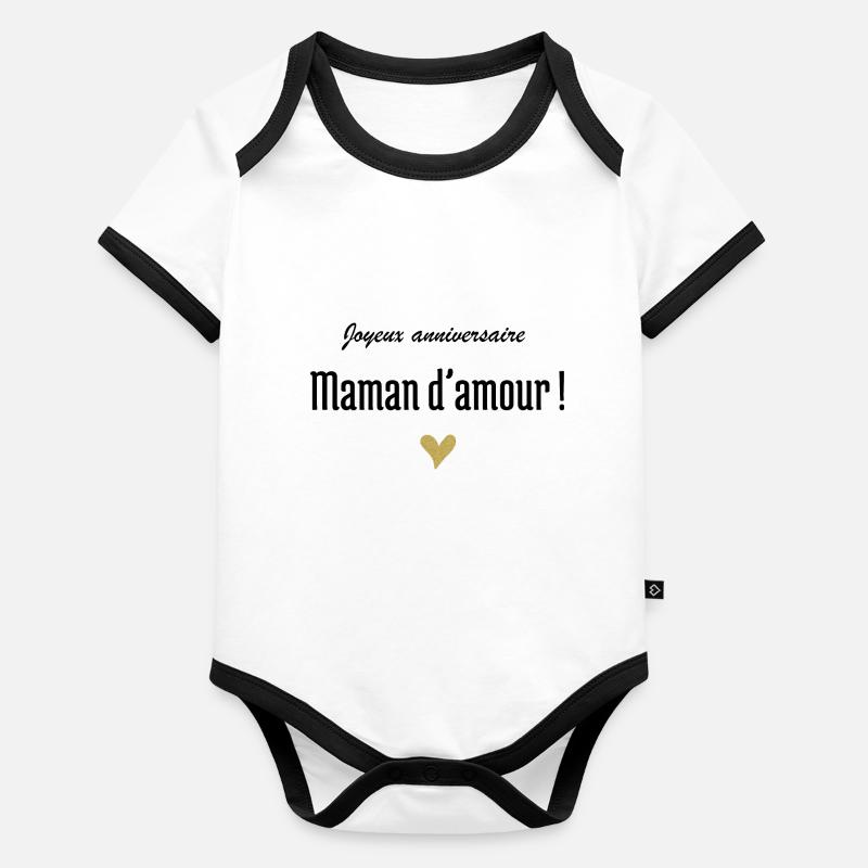 Alles Gute zum Geburtstag Liebe Mama Baby Bio-Kurzarm-Kontrastbody