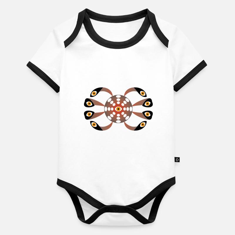 Augen Baby Bio-Kurzarm-Kontrastbody