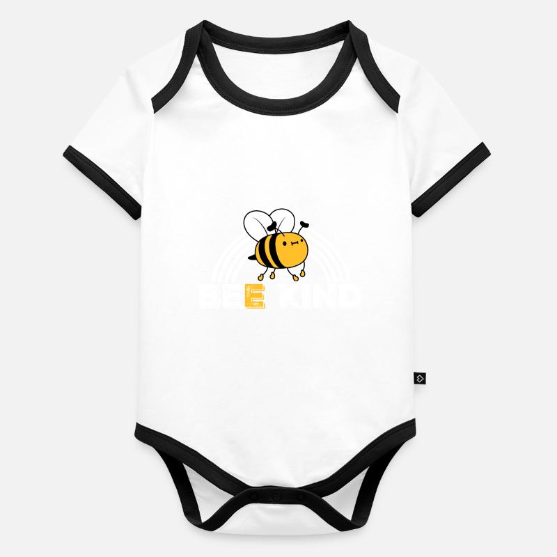 Être gentil mignon miel gentillesse abeille amour source d’inspiration Body Bébé bio contrasté manches courtes
