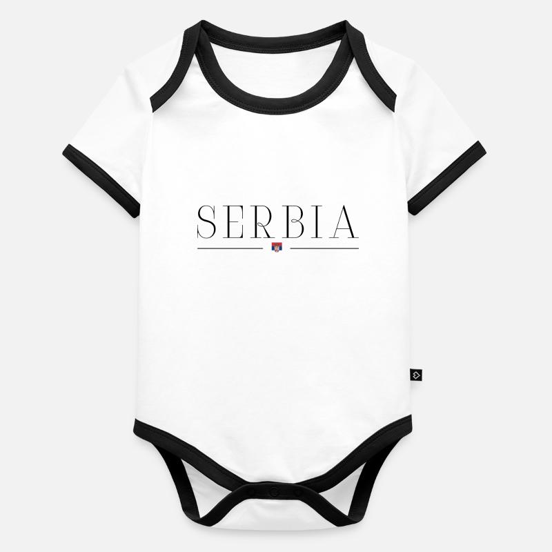 Serbie Pride T-shirt Body Bébé bio contrasté manches courtes