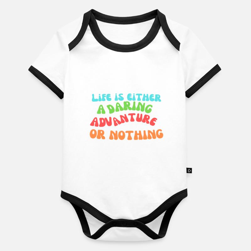Life Is An Advanture Organic Baby Contrasting Bodysuit