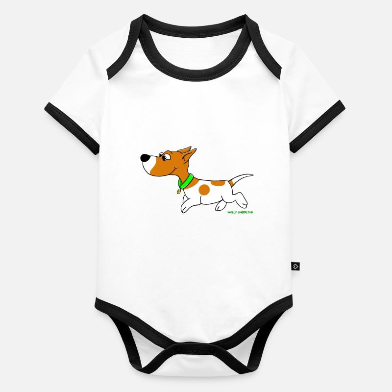 Mignon Jack Russel Comic Wolly Sheepling Gaming Body Bébé bio contrasté manches courtes