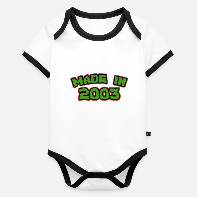 Hergestellt im Jahr 2003 Baby Bio-Kurzarm-Kontrastbody