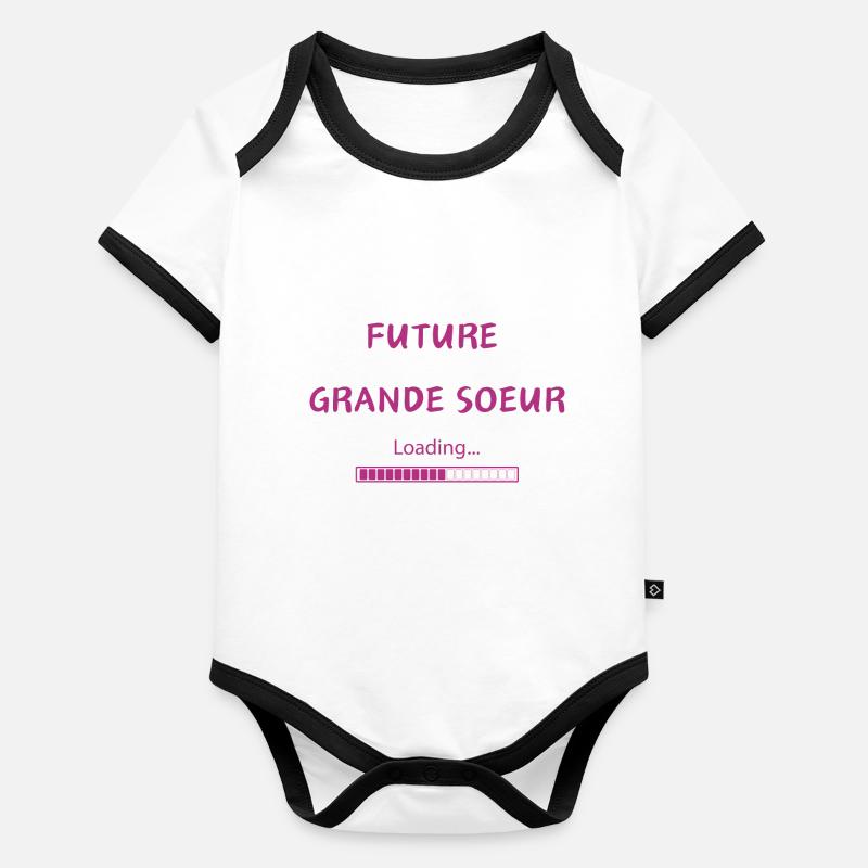 Future grande soeur - Body Bébé bio contrasté manches courtes - undefined