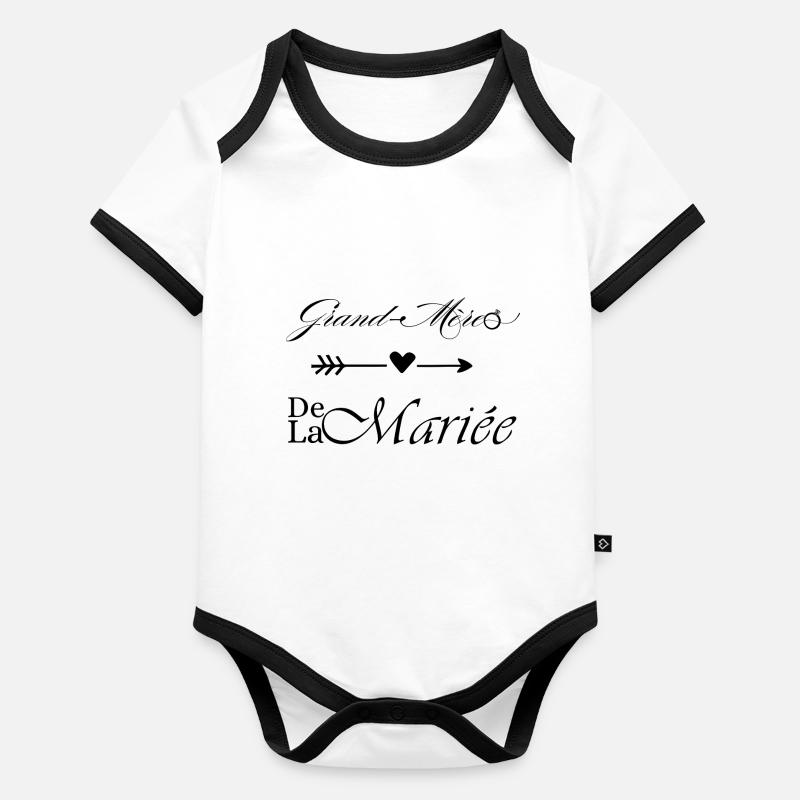 Grand mère de la mariée Body Bébé bio contrasté manches courtes