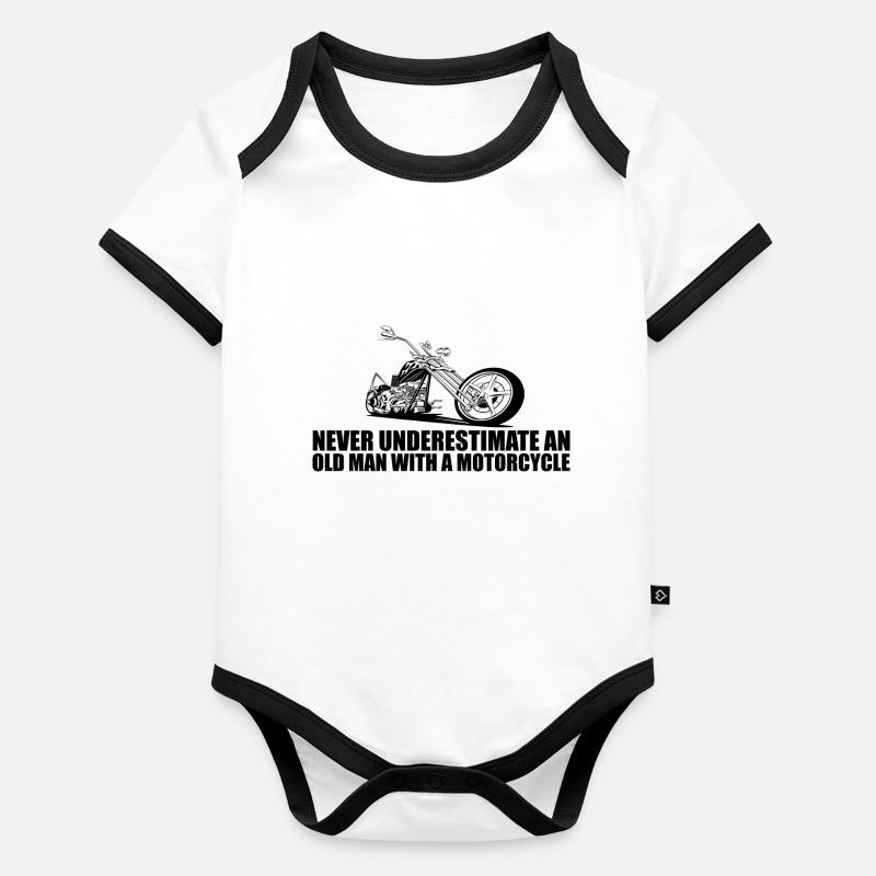 Lustiger Motorrad Spruch Baby Bio-Kurzarm-Kontrastbody