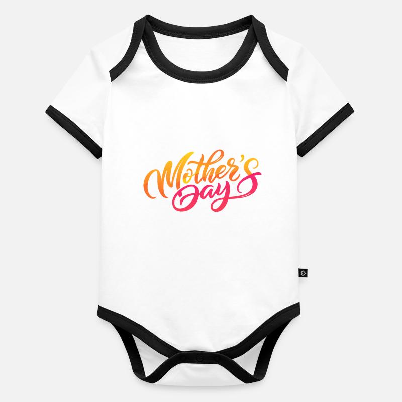 FÊTE DES MÈRES Body Bébé bio contrasté manches courtes