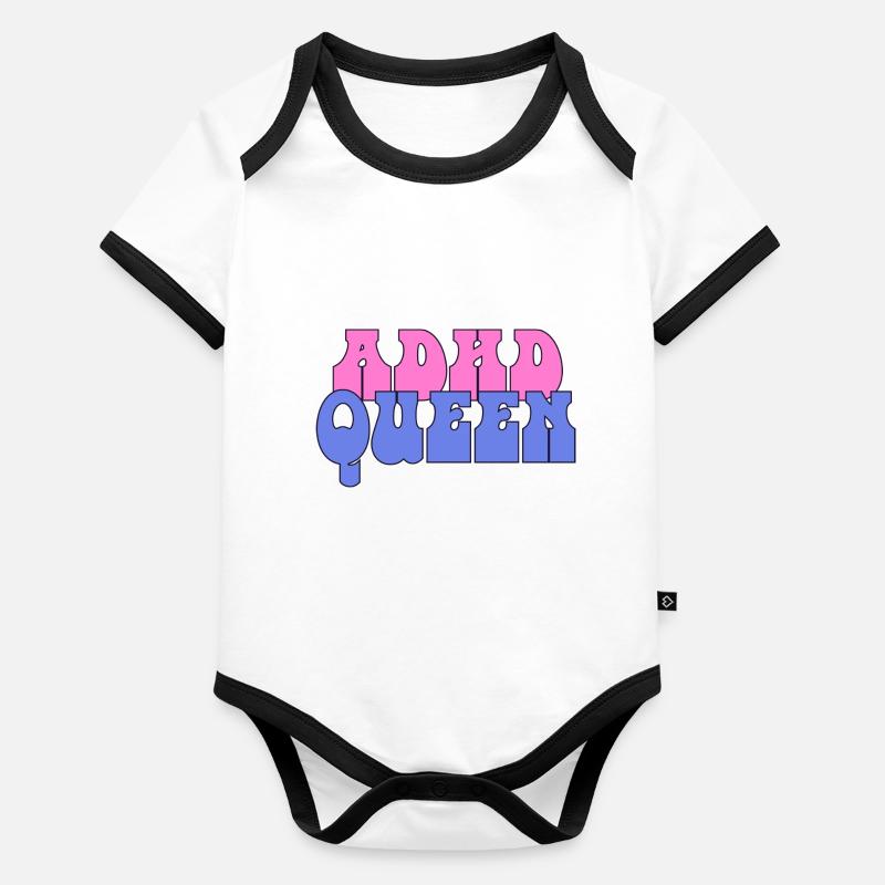 Reine du TDAH Body Bébé bio contrasté manches courtes