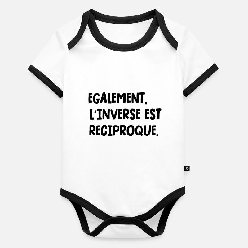 également, l'inverse est réciproque Body Bébé bio contrasté manches courtes