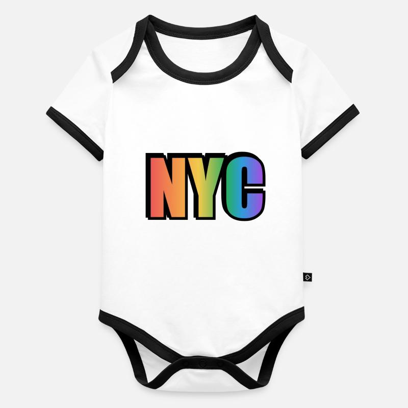 Schwules NYC Baby Bio-Kurzarm-Kontrastbody