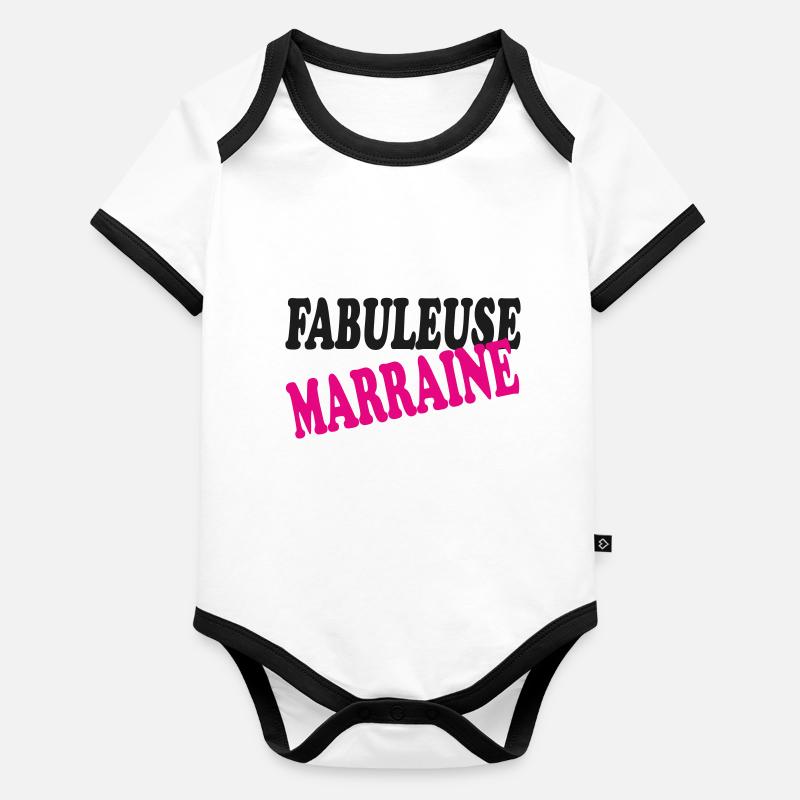 FABULEUSE MARRAINE Body Bébé bio contrasté manches courtes
