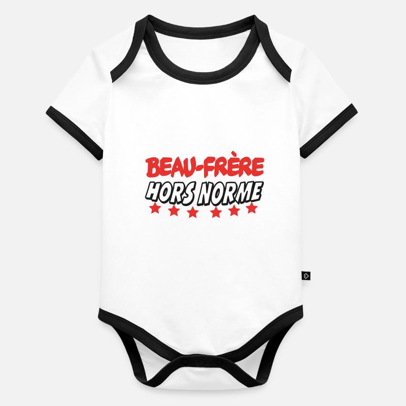 Beau Frère HORS NORME Body Bébé bio contrasté manches courtes