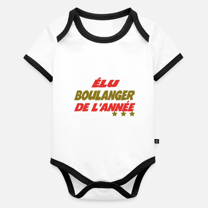 Elu BOULANGER de l'année Body Bébé bio contrasté manches courtes