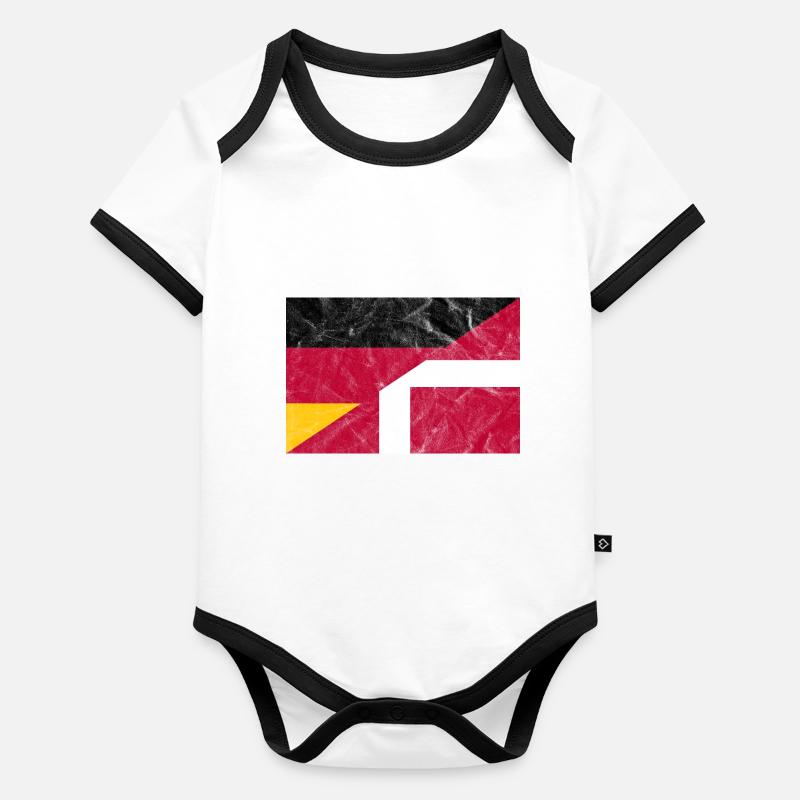 Drapeau vintage de l’Allemagne et du Danemark Body Bébé bio contrasté manches courtes