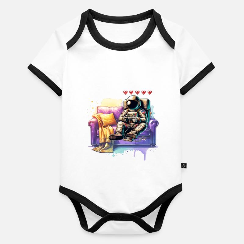 Astronaut Gamer Baby Bio-Kurzarm-Kontrastbody