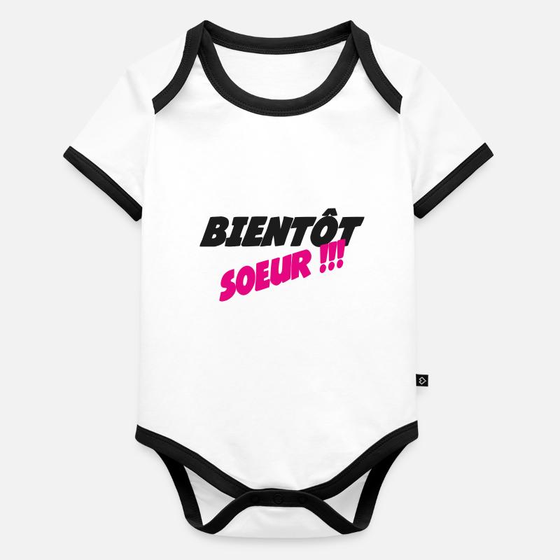 Soon to be a SISTER Organic Baby Contrasting Bodysuit
