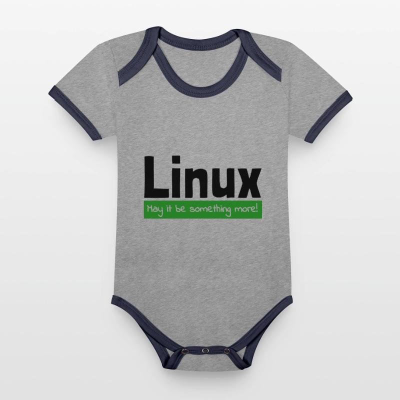 Linux Computer Computerarbeit witzige Sprüche Nerd Baby Bio-Kurzarm-Kontrastbody