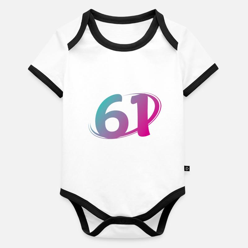 Nummer 61 mehrfarbig Baby Bio-Kurzarm-Kontrastbody