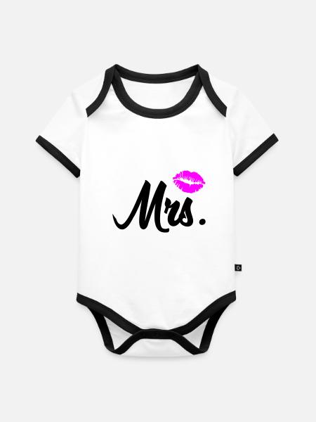 Mrs - Organic Baby Contrasting Bodysuit -  - Front