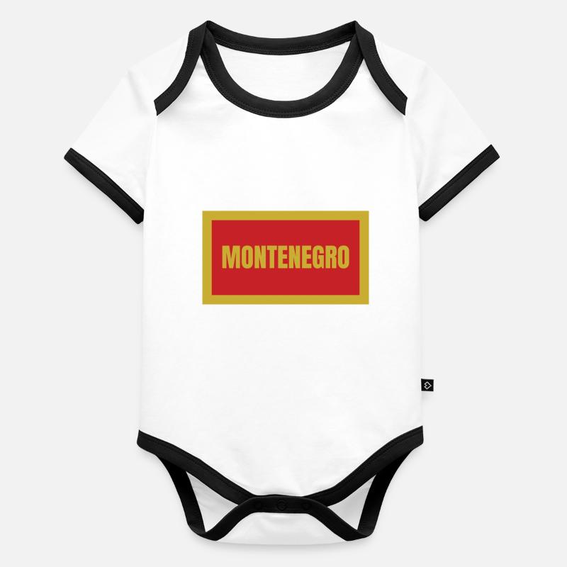 Montenegro Flag Organic Baby Contrasting Bodysuit