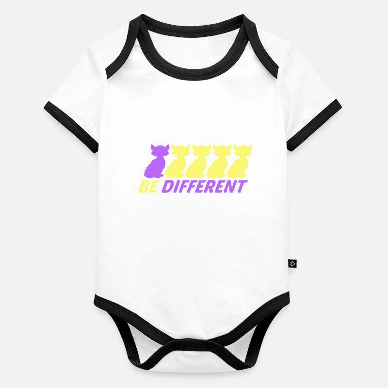 Soyez différents Chats Amis Soyez différents Body Bébé bio contrasté manches courtes
