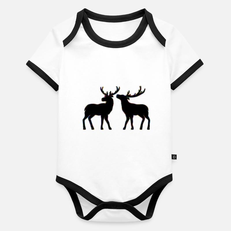 Cerf Body Bébé bio contrasté manches courtes